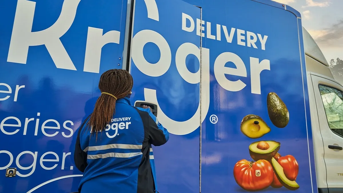 woman delivery truck