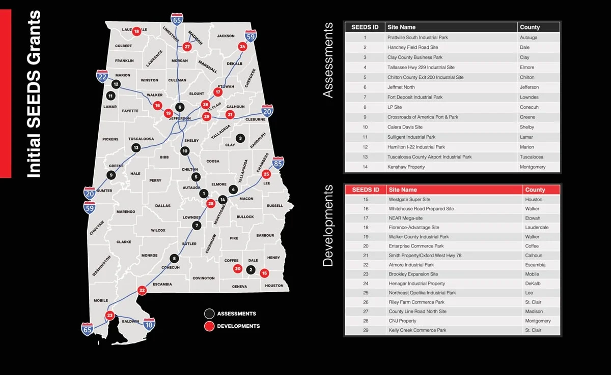 SEEDS Grants map